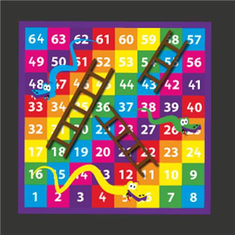 1-64 Snakes and Ladders 